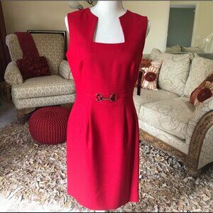 Tahari Arthur S Levine Dress w/ Geometric Neckline